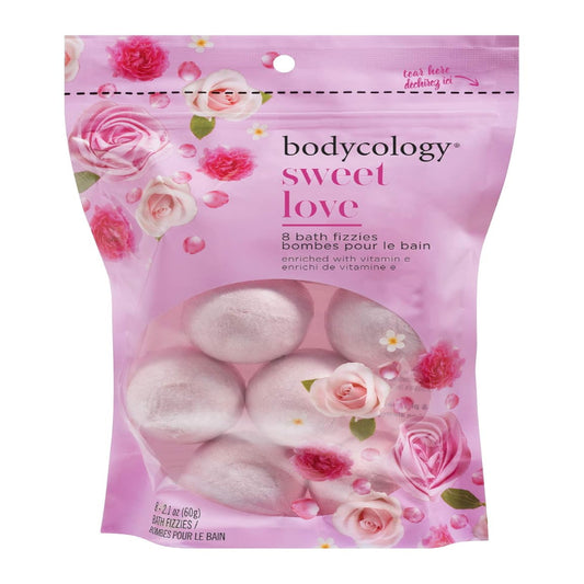 Bodycology Sweet Love Bath Soak Fizzies Bombs 8-Balls , 60 G