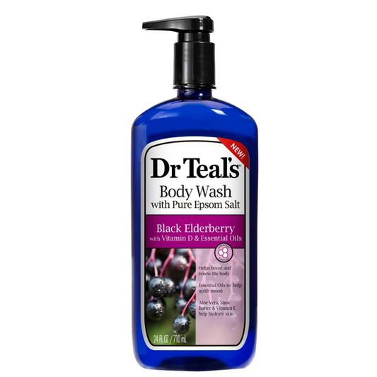 Dr Teal's Body Wash With Pure Epsom Salt Black Elderberry With Vitamin D 710ml