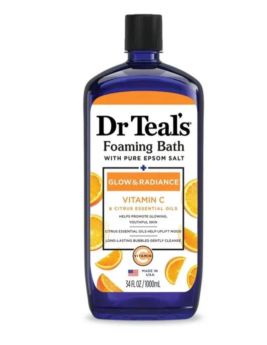 Dr Teal's Vitamin C Glow & Radiance Pure Epsom Salt Foaming Bath-1000ml(fam)